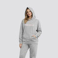 Elovery Women’s Grey Hoodie & Jogger Set – Premium Cotton Fleece Loungewear