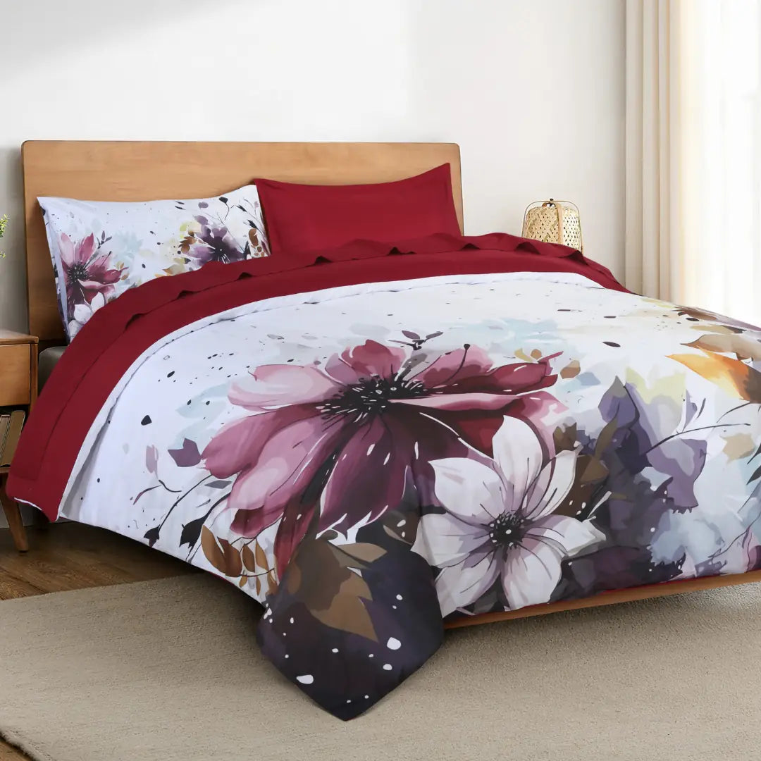 Modern Digital Printed Duvet Cover & Pillow Cover Set – Soft & Stylish Bedding