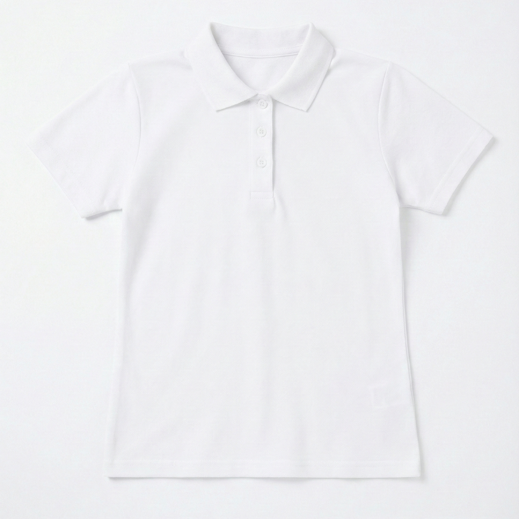 Elovery Kids White Polo Shirt – Unisex Cotton Polo Tee