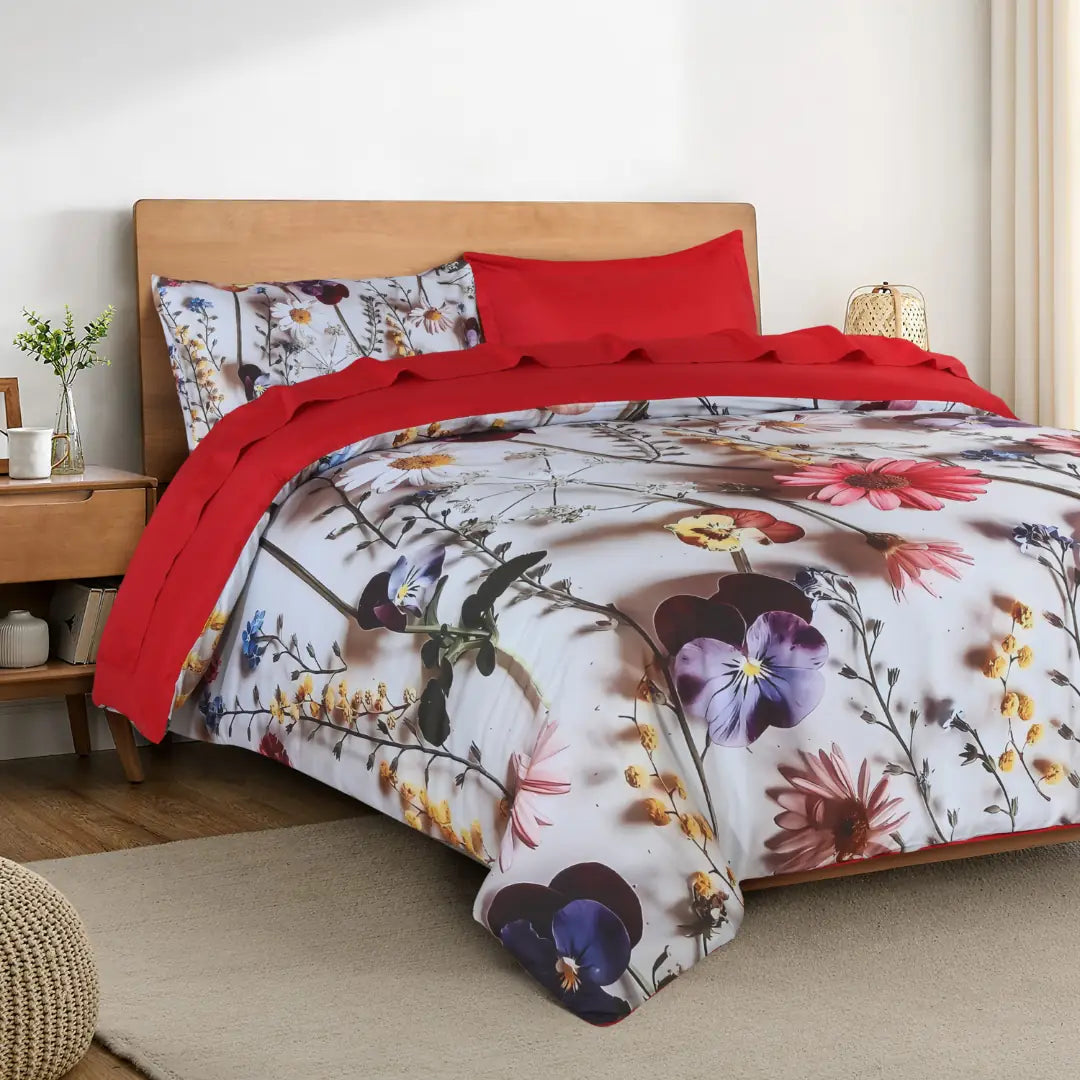 Soft Fabric Digital Print Duvet Cover Set with Pillow Covers – Premium Bedding