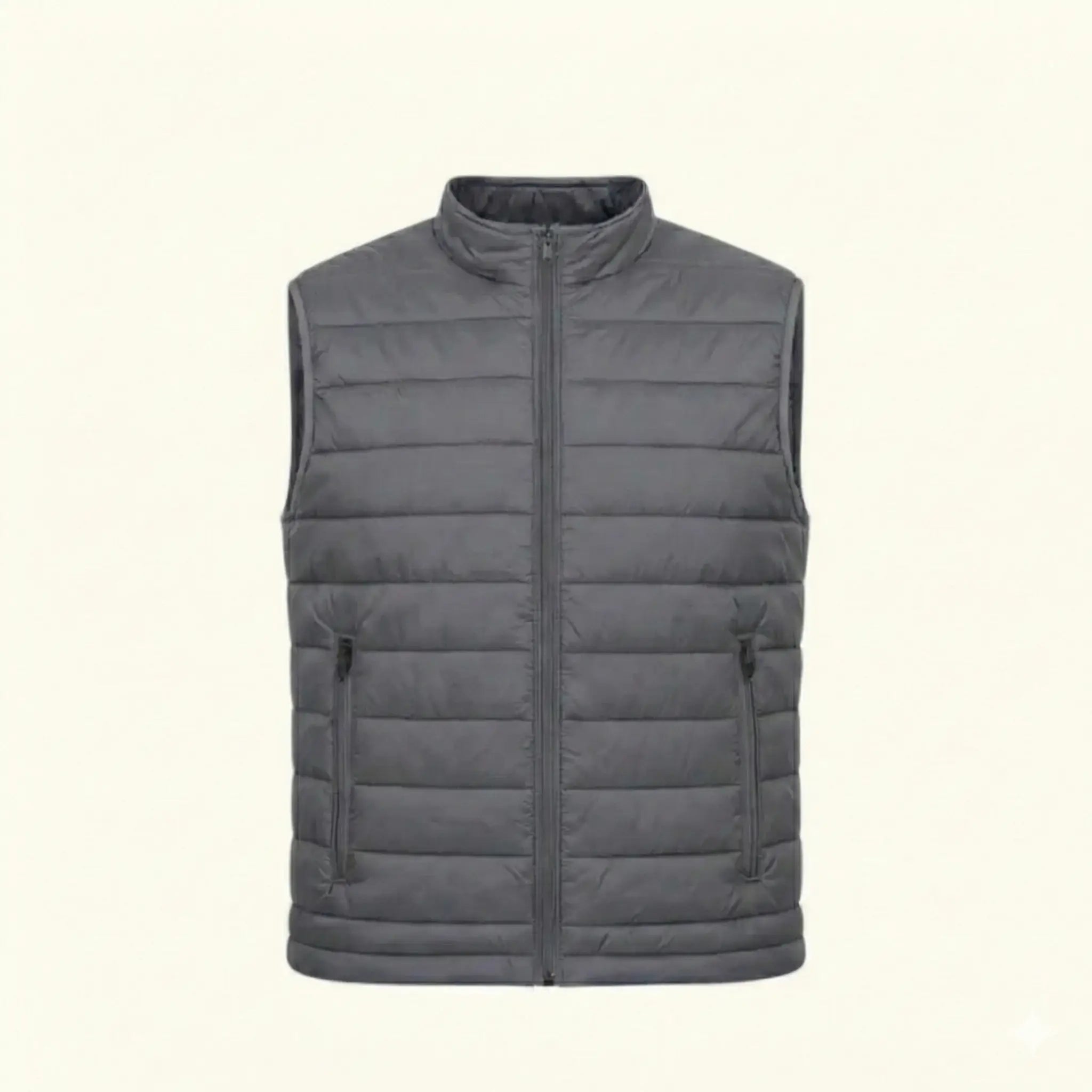 Elovery Men’s Grey Puffer Vest – Lightweight Insulated Sleeveless Jacket