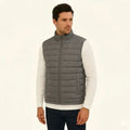 Elovery Men’s Grey Puffer Vest – Lightweight Insulated Sleeveless Jacket
